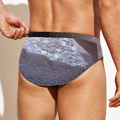 Giza Pyramid Print Men's Swim Briefs