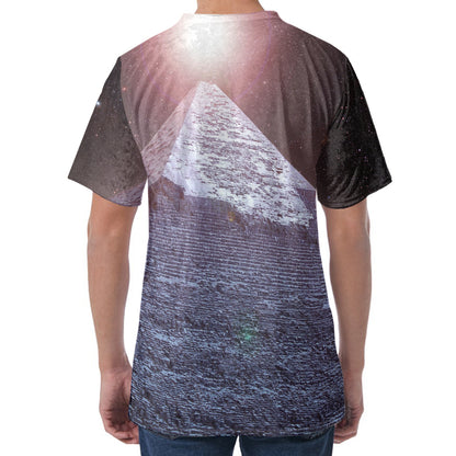 Giza Pyramid Print Men's Velvet T-Shirt
