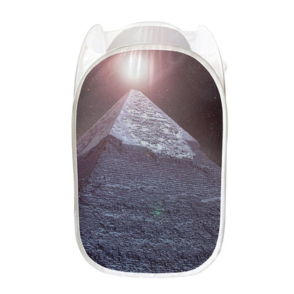 Giza Pyramid Print Mesh Laundry Hamper