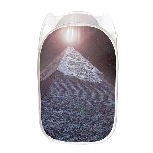 Giza Pyramid Print Mesh Laundry Hamper