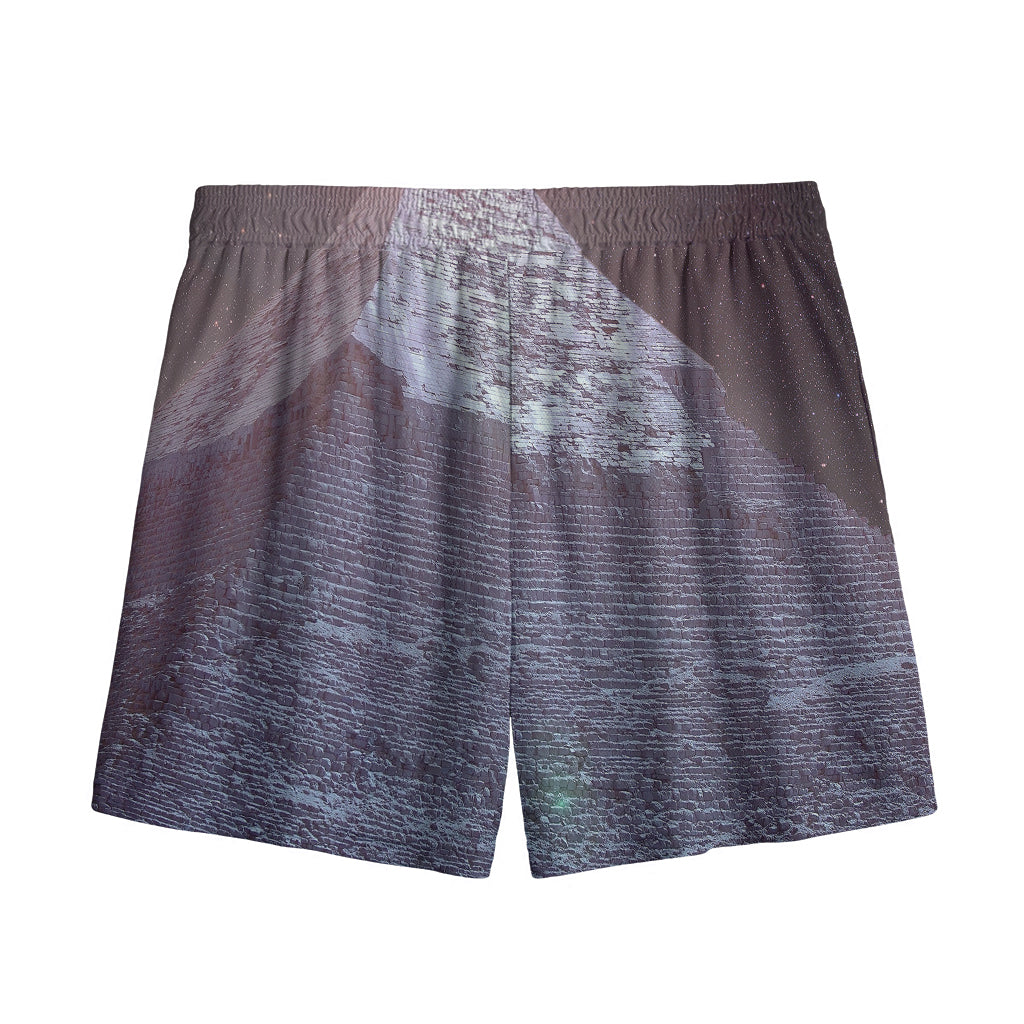 Giza Pyramid Print Mesh Shorts