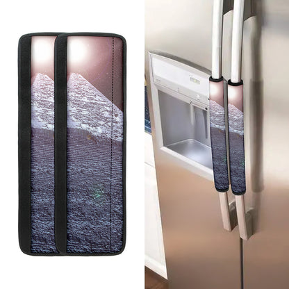 Giza Pyramid Print Refrigerator Handle Covers