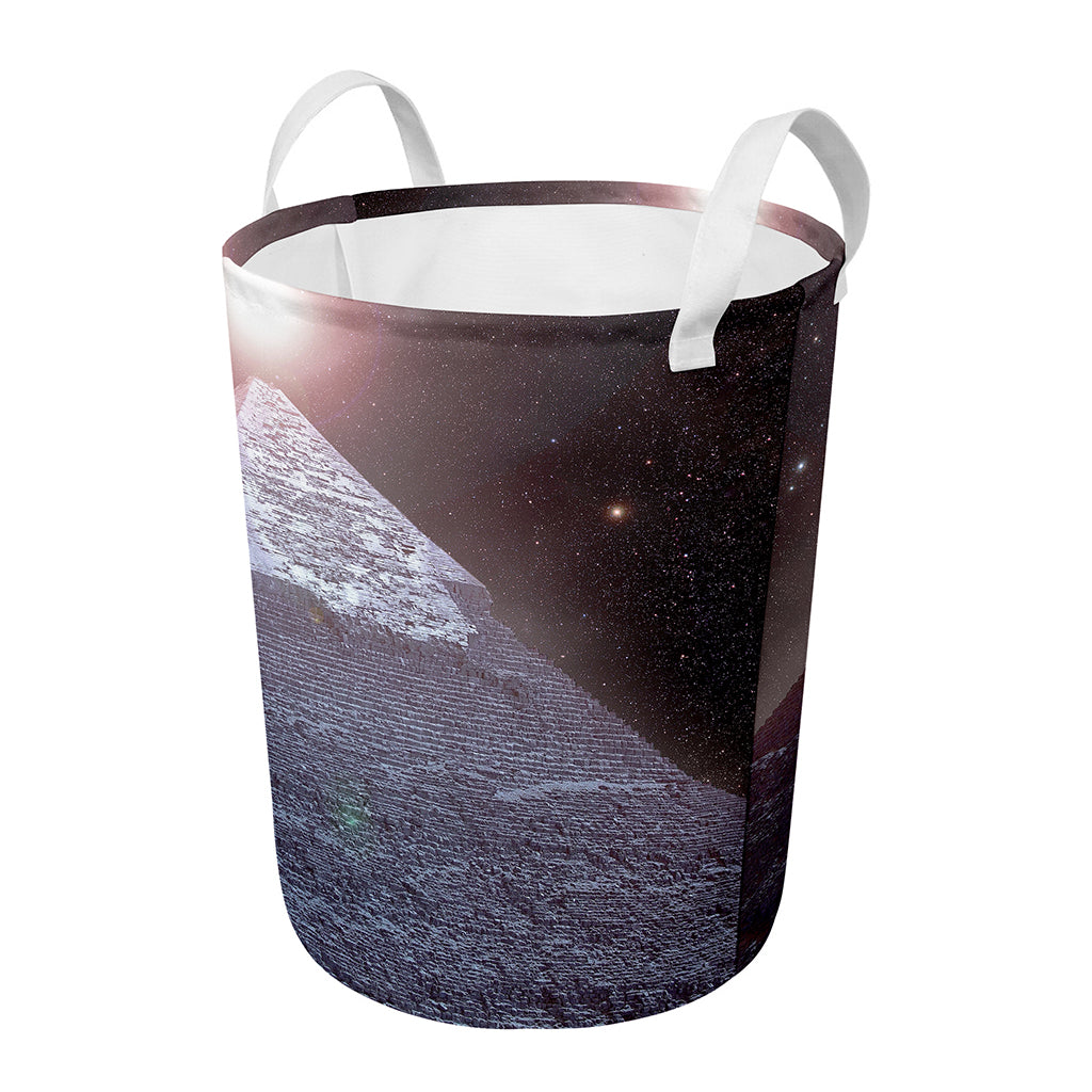 Giza Pyramid Print Round Laundry Basket