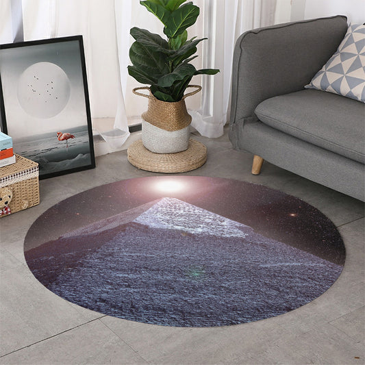 Giza Pyramid Print Round Rug
