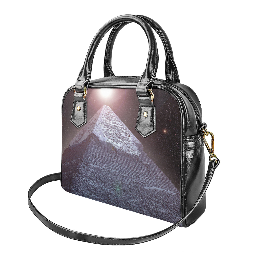 Giza Pyramid Print Shoulder Handbag