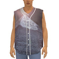 Giza Pyramid Print Sleeveless Baseball Jersey