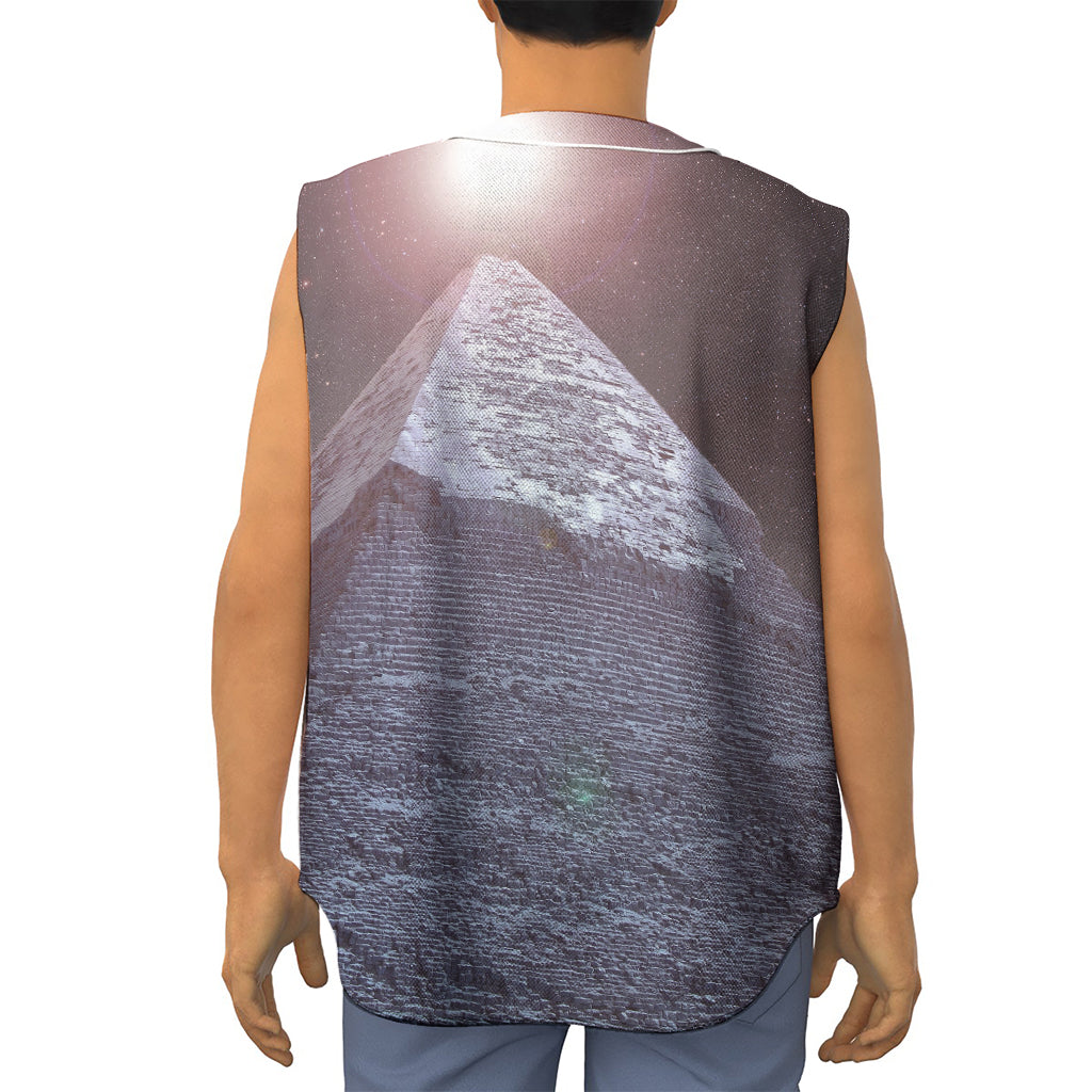 Giza Pyramid Print Sleeveless Baseball Jersey