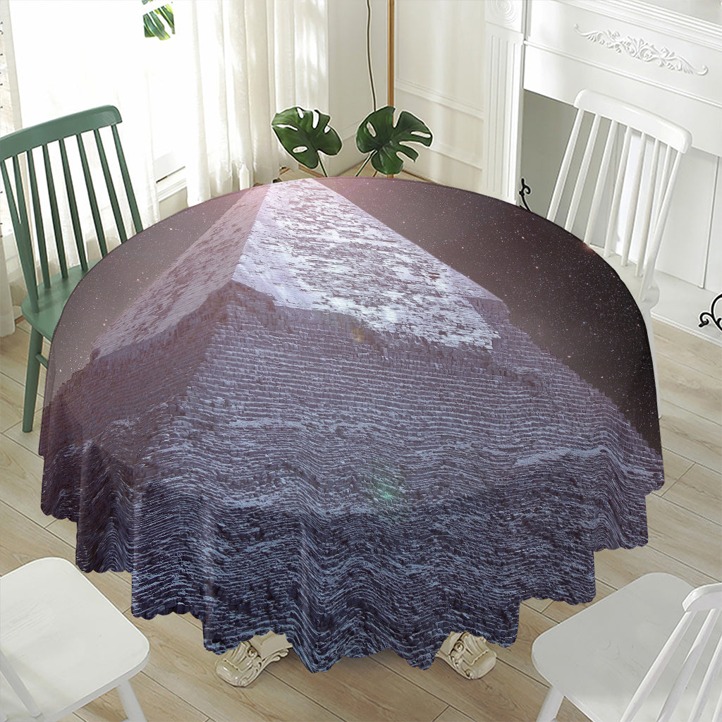 Giza Pyramid Print Waterproof Round Tablecloth