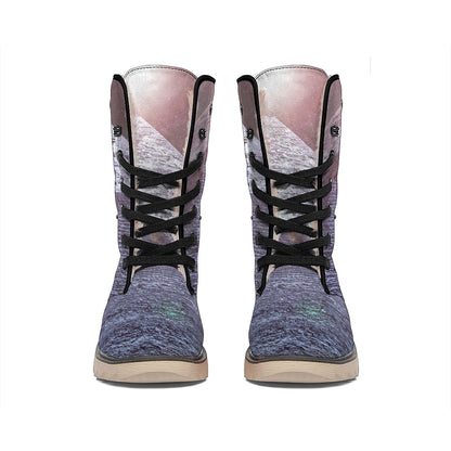 Giza Pyramid Print Winter Boots
