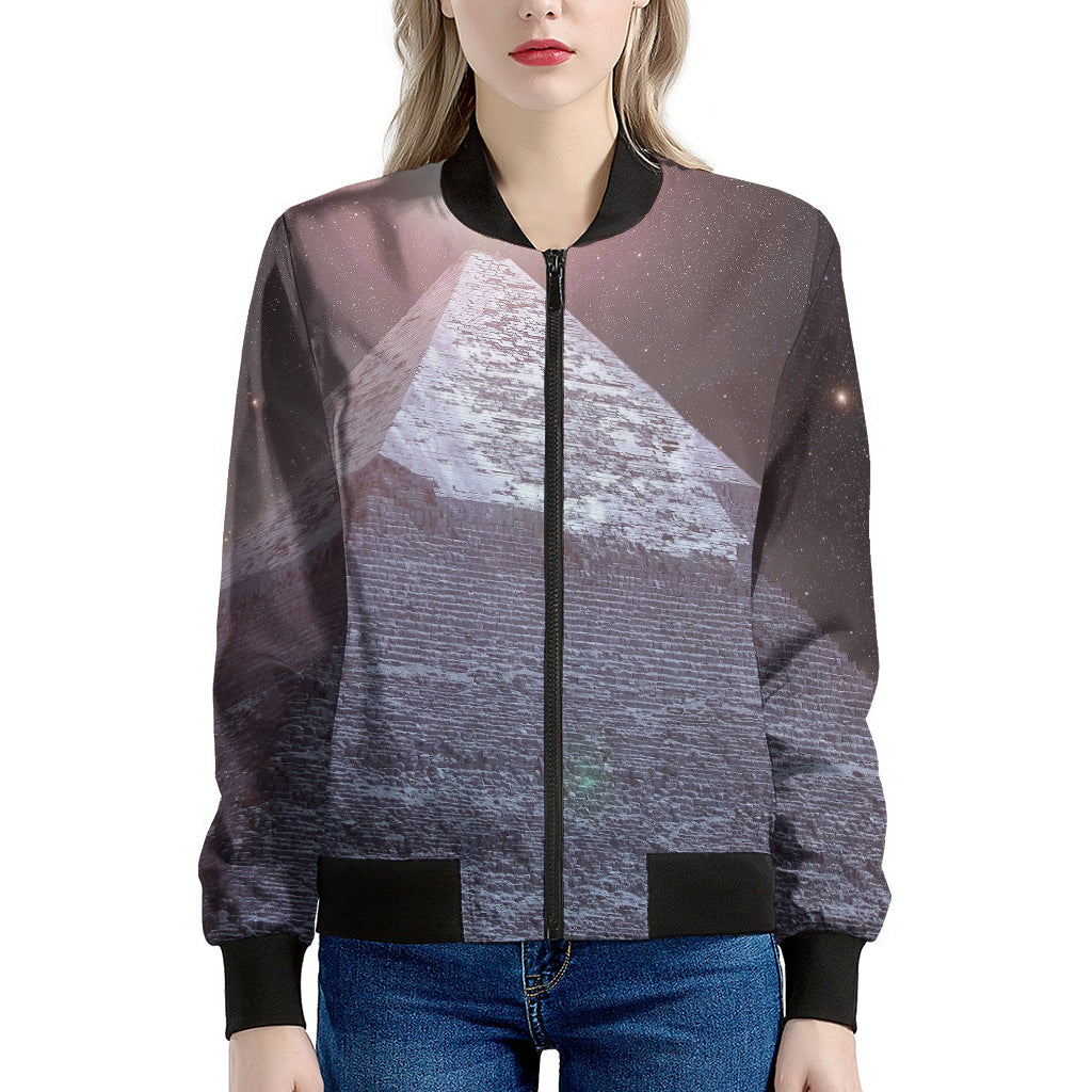 Giza Pyramid Print Women's Bomber Jacket