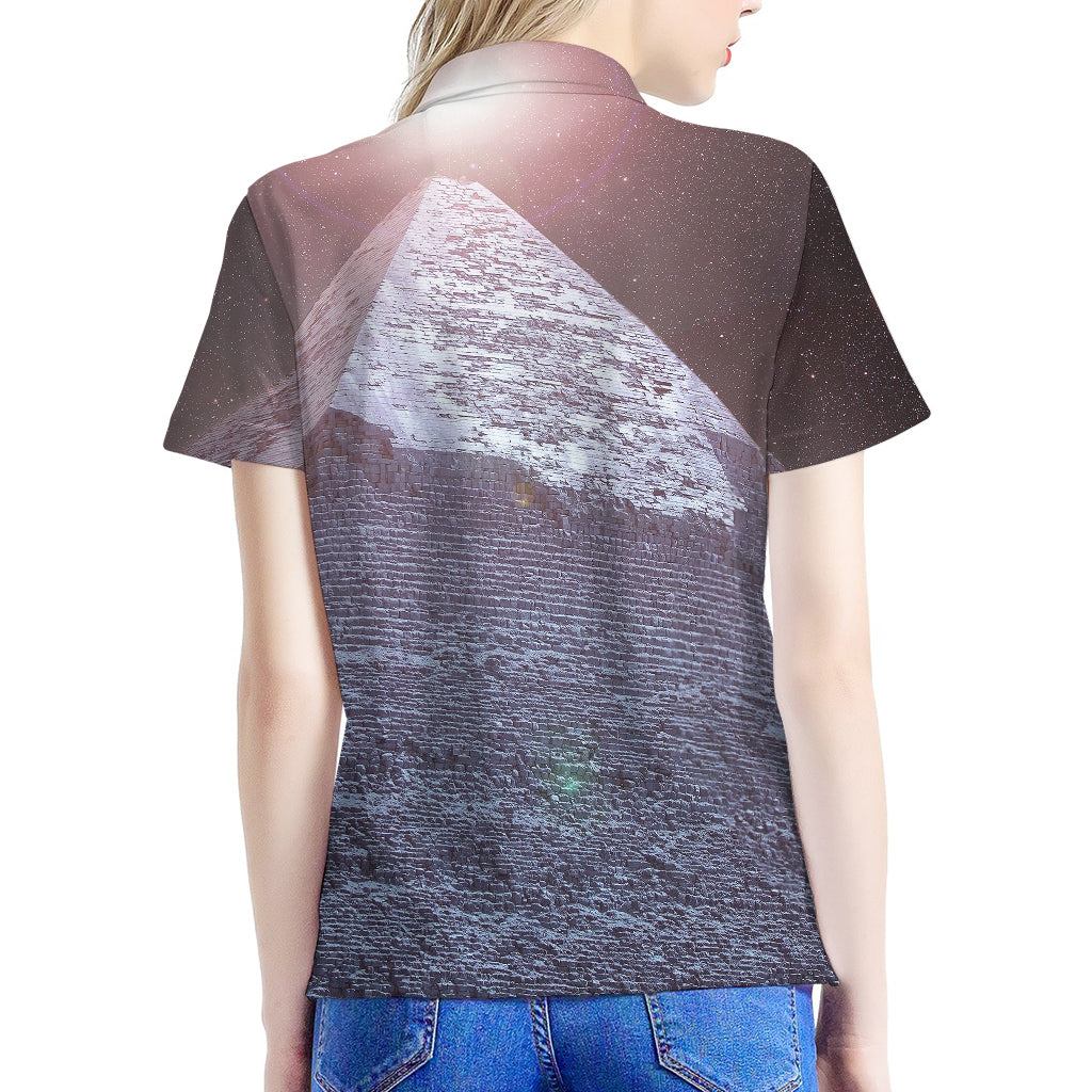 Giza Pyramid Print Women's Polo Shirt