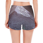 Giza Pyramid Print Women's Split Running Shorts