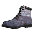 Giza Pyramid Print Padded Collar Lace Up Boots