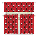 Glass Of Cola Pattern Print 3 Piece Kitchen Curtains