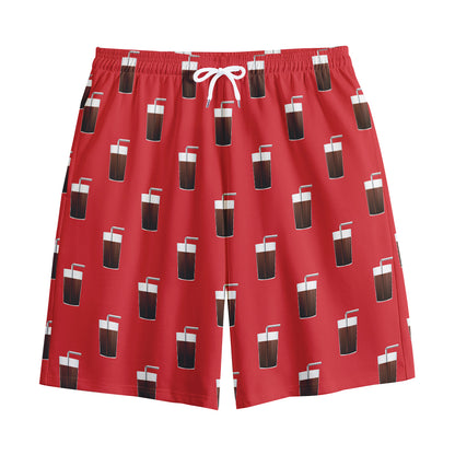 Glass Of Cola Pattern Print Cotton Shorts