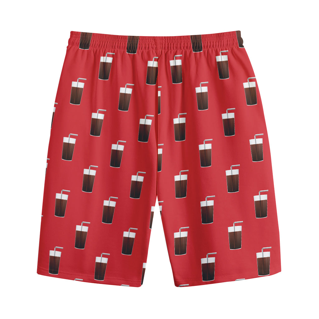 Glass Of Cola Pattern Print Cotton Shorts