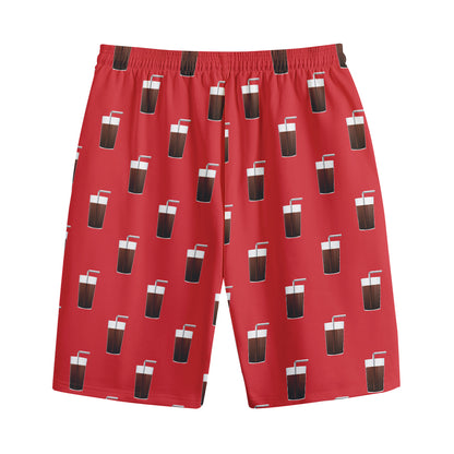 Glass Of Cola Pattern Print Cotton Shorts