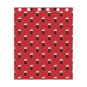 Glass Of Cola Pattern Print Curtain