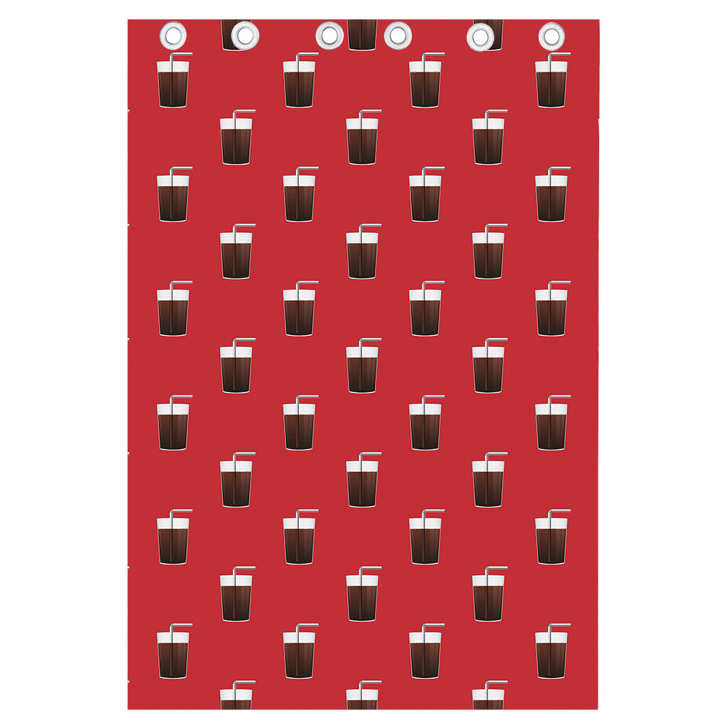 Glass Of Cola Pattern Print Curtain