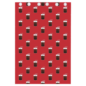 Glass Of Cola Pattern Print Curtain