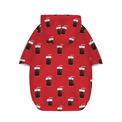 Glass Of Cola Pattern Print Dog Zip Up Hoodie