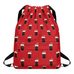 Glass Of Cola Pattern Print Drawstring Backpack