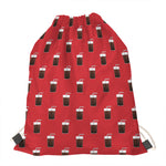 Glass Of Cola Pattern Print Drawstring Bag