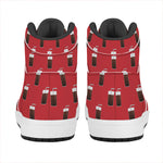 Glass Of Cola Pattern Print High Top Leather Sneakers