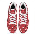 Glass Of Cola Pattern Print High Top Leather Sneakers