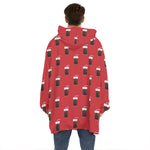 Glass Of Cola Pattern Print Hoodie Blanket