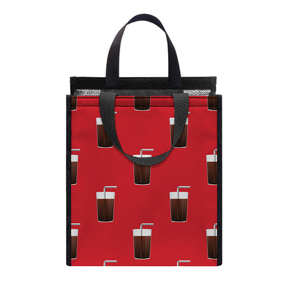 Glass Of Cola Pattern Print Insulated Lunch Tote