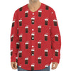 Glass Of Cola Pattern Print Long Sleeve Baseball Jersey