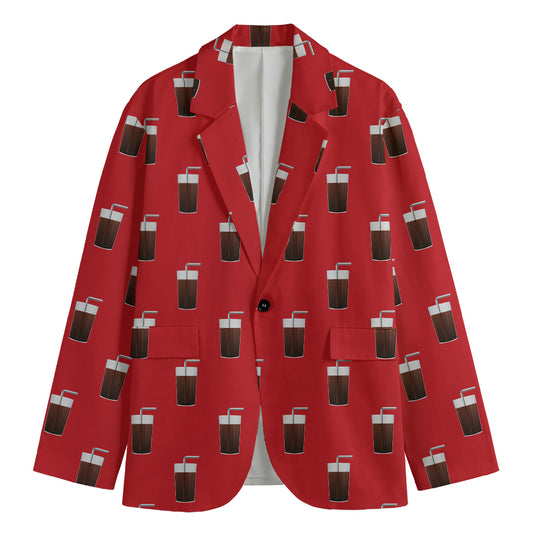 Glass Of Cola Pattern Print Men's Blazer