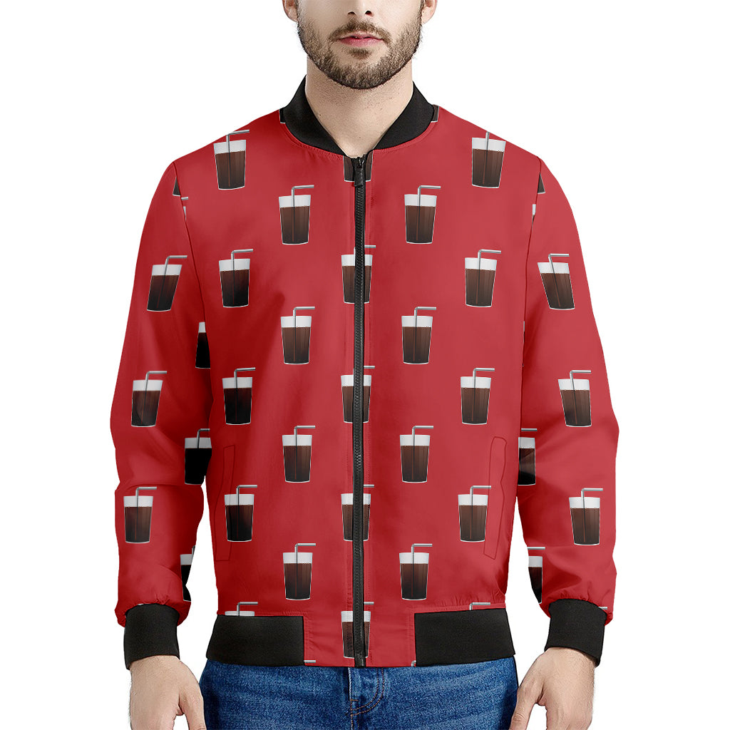 Glass Of Cola Pattern Print Men's Bomber Jacket