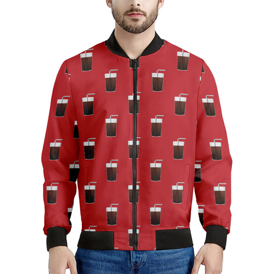 Glass Of Cola Pattern Print Men's Bomber Jacket
