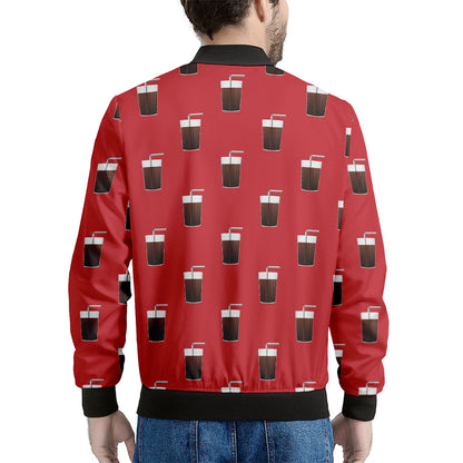 Glass Of Cola Pattern Print Men's Bomber Jacket