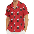 Glass Of Cola Pattern Print Men's Deep V-Neck Shirt