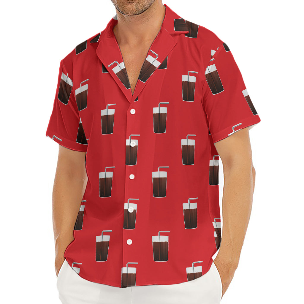 Glass Of Cola Pattern Print Men's Deep V-Neck Shirt