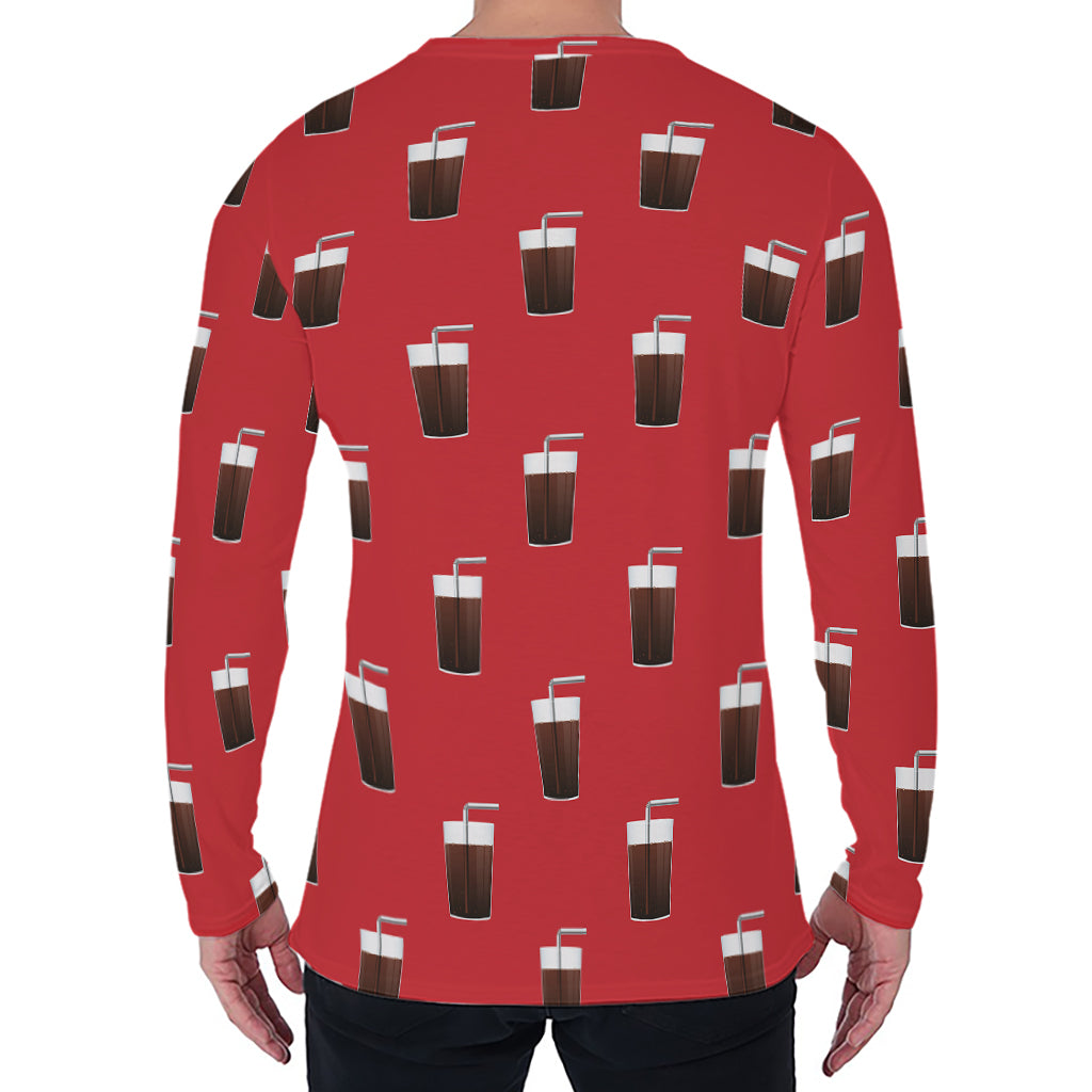 Glass Of Cola Pattern Print Men's Long Sleeve T-Shirt