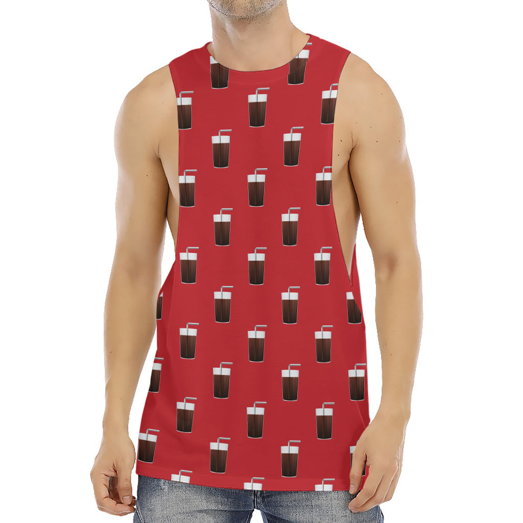 Glass Of Cola Pattern Print Men's Muscle Tank Top