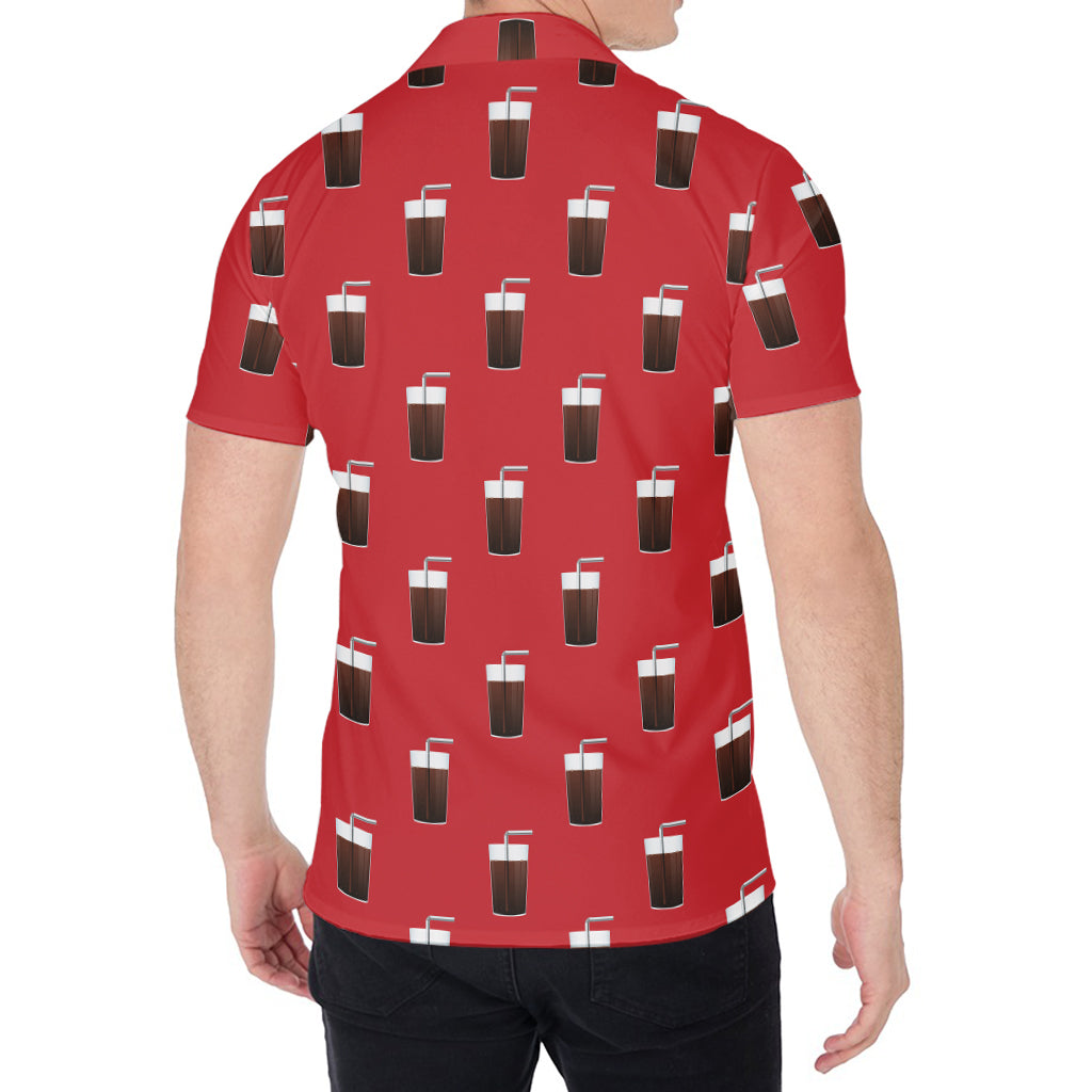 Glass Of Cola Pattern Print Men's Shirt