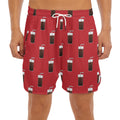 Glass Of Cola Pattern Print Men's Split Running Shorts