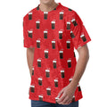 Glass Of Cola Pattern Print Men's Velvet T-Shirt