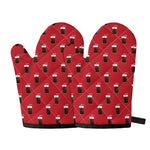 Glass Of Cola Pattern Print Oven Mitts