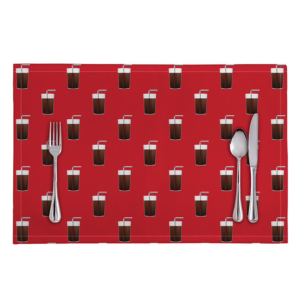 Glass Of Cola Pattern Print Placemat