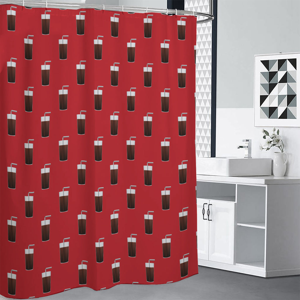 Glass Of Cola Pattern Print Premium Shower Curtain