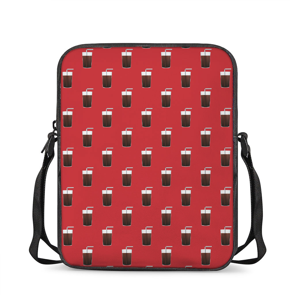Glass Of Cola Pattern Print Rectangular Crossbody Bag