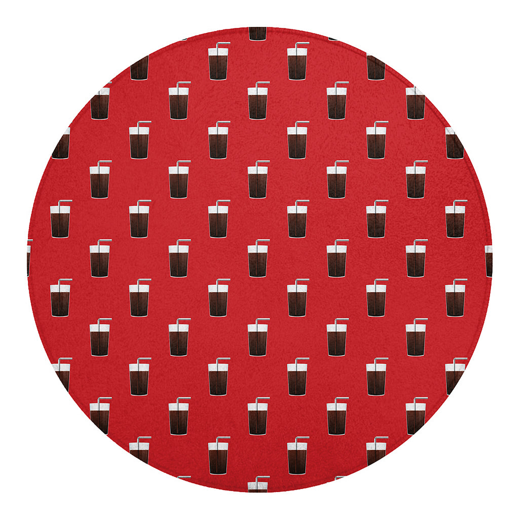 Glass Of Cola Pattern Print Round Blanket