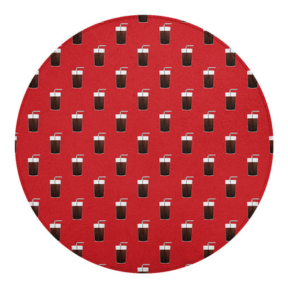 Glass Of Cola Pattern Print Round Blanket