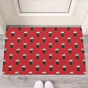 Glass Of Cola Pattern Print Rubber Doormat